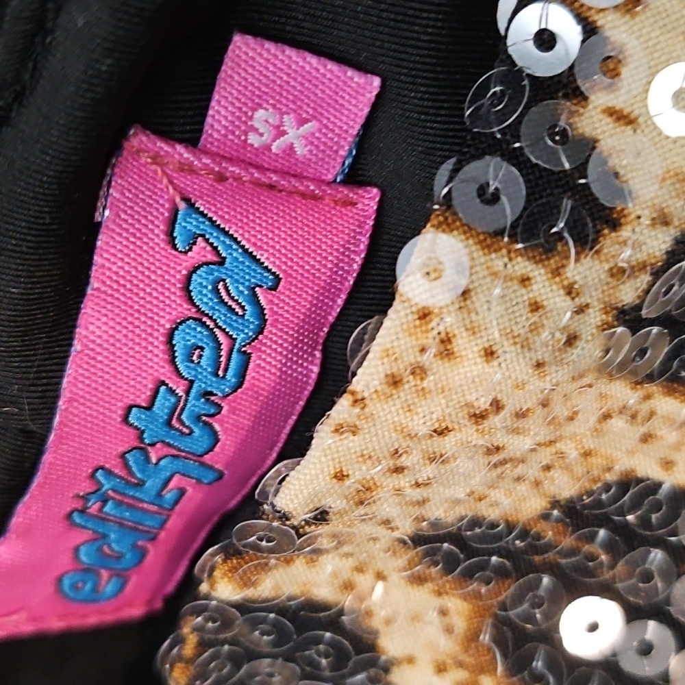 NWOT Edikted Sequin Leopard Print Shorts - Picture 8 of 8